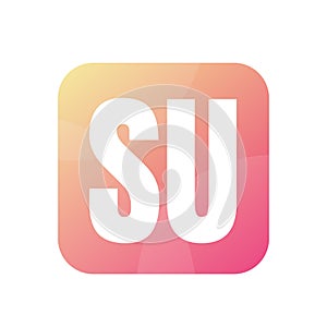 SU Letter Logo Design With Simple style