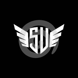 SU Monogram Wing Shape Style