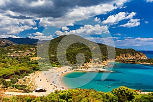 Su Portu beach near Spaggia di Chia Sa Colonia and famous Chia beach, Sardinia, Italy, Europe. Sardinia is the second largest photo