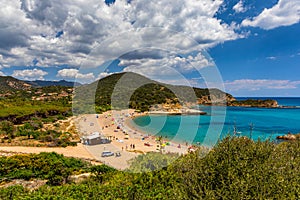 Su Portu beach near Spaggia di Chia Sa Colonia and famous Chia beach, Sardinia, Italy, Europe. Sardinia is the second largest photo