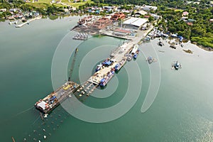 Sual, Pangasinan, Philippines - A fishing seaport under construction at the town of Sual. Josefa Slipways, and photo
