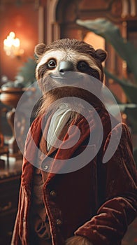 Suave sloth in a photo