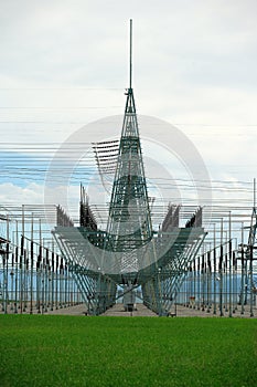 A modern electrical sub station.