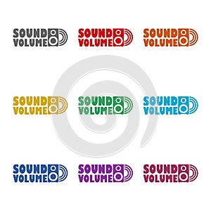 Sub woofer logo design icon isolated on white background. Set icons colorful