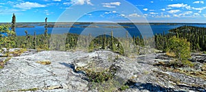 Subarctic Boreal Forest at Prelude Lake Territorial Park with Canadian Shield, Northwest Territories, Canada