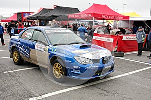 Subaru Impreza WRC in pit stop