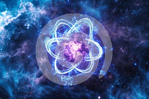 Subatomic Reverie: Nucleus Encircled by Electrons.