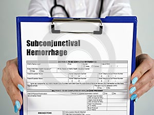 Subconjunctival Hemorrhage phrase on the sheet