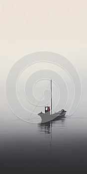 Subconscious Minimalism: Lost Fishing Boat In The Fog