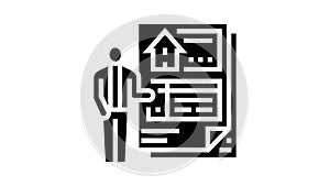 subcontractor bids interior design glyph icon animation