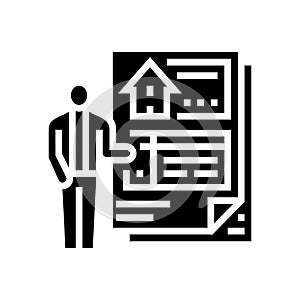 subcontractor bids interior design glyph icon vector illustration