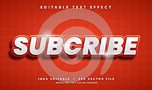 subcribe 3d vector text effect with modern style
