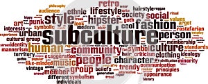 Subculture word cloud photo