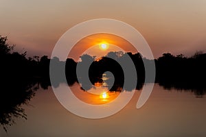 Subdown at the okawango delta in Botswana