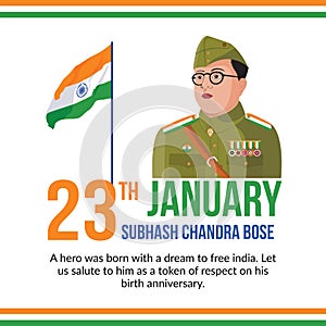 Subhash chandra bose jayanti banner design