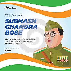 Subhash chandra bose jayanti banner design