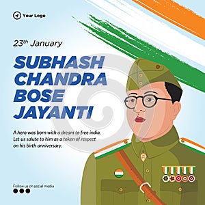 Subhash chandra bose jayanti banner design