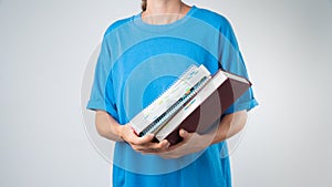 Subjects for study - a set of books and notebooks in hand