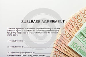Sublease agreement with Euro notes