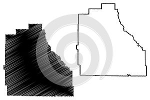 Sublette County, State of Wyoming U.S. county, United States of America, US map vector illustration, scribble sketch Sublette photo