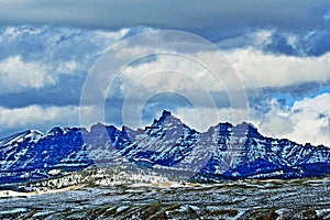 Sublette Peak in the Absaroka Mountain Range on Togwotee Pass as seen from Dubois Wyoming