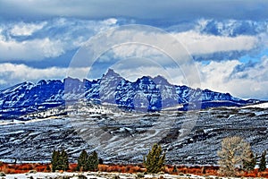 Sublette Peak in the Absaroka Mountain Range on Togwotee Pass as seen from Dubois Wyoming photo