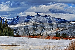 Sublette Peak in the Absaroka Mountain Range on Togwotee Pass as seen from Dubois Wyoming photo