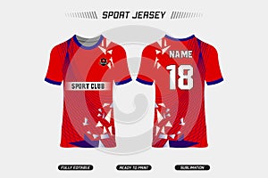 Sublimation Fully printed jersey design. Sport jersey design. Sport vector jersey design. EPS10