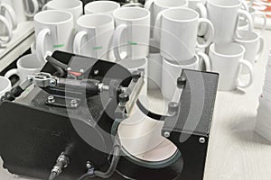 Sublimation printing equipment and mugs photo