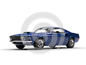 Sublime blue muscle car - studio shot photo
