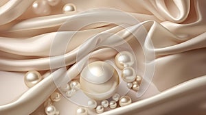 A sublime image of a silk and foil luxury pearl background