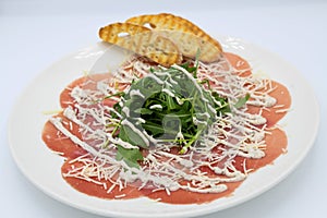 Sublime quality beef carpaccio dish