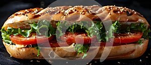 Sublime Sub Sandwich Simplicity - A Culinary Symphony. Concept Food Photography, Sandwich Art, photo