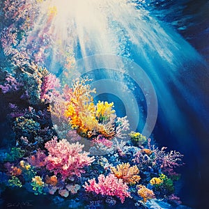 Sublime Underwater Coral Reef Sunlight