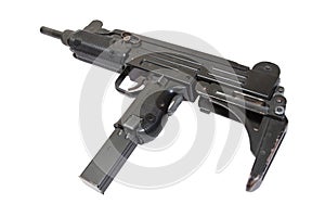 Submachine gun isolated on white