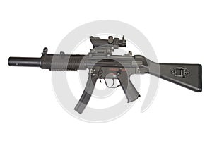 Submachine gun MP5 with silencer isolated photo