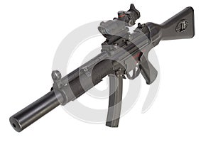 Submachine gun MP5 with silencer isolated