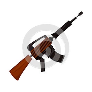 Submachine gun semi flat color vector object