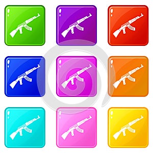 Submachine gun set 9