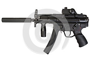 Submachine gun with silencer photo