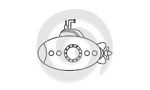 Submarine coloring book transportation to educate kids. Learn colors pages