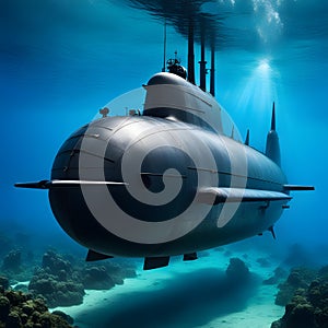 a submarine dives, ai-generatet