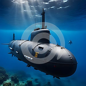 a submarine dives, ai-generatet