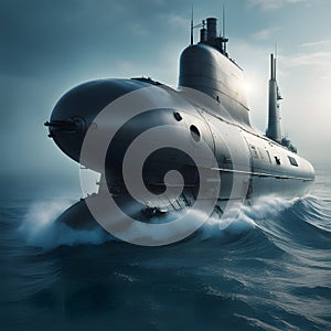 a submarine dives, ai-generatet