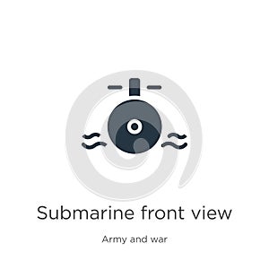 Submarine front view icon vector. Trendy flat submarine front view icon from army and war collection isolated on white background