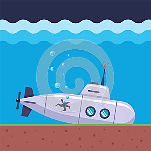 The submarine has crashed and is losing air through a hole in the ship`s firmware.