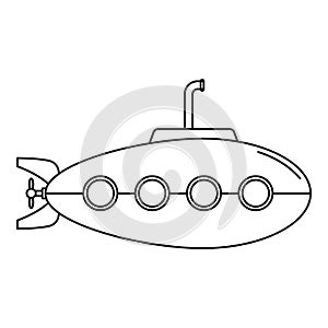 Submarine icon, outline style