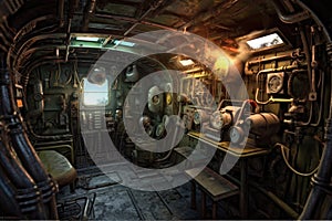 submarine periscope and navigation room