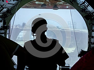 Submarine Pilot Exploring an Underwater Shipwreck