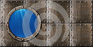 Submarine porthole steam punk metal background